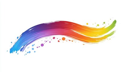 Poster - Vibrant Colorful Brush Stroke with Abstract Creative Design