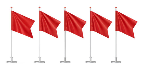 Poster - set of red flags on a white background png