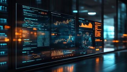 Poster - AIpowered technology screen in a hightech office