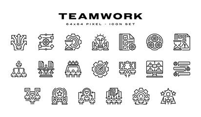 Poster - Teamwork Icon Set. Universal creative premium symbol. Vector sign icon logo template. Vector illustration