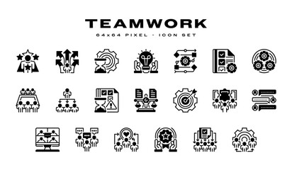Poster - Teamwork Icon Set. Universal creative premium symbol. Vector sign icon logo template. Vector illustration
