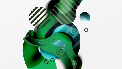 Poster - Abstract background - Lines circles and liquid shapes