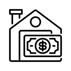 Poster - Rental Income line icon. Universal creative premium symbol. Vector sign icon logo template. Vector illustration