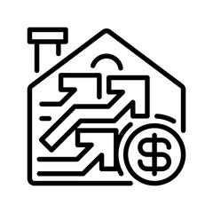 Poster - Property Value Growth line icon. Universal creative premium symbol. Vector sign icon logo template. Vector illustration