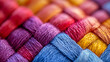 © Nattavee - of colorful fabric weave with interlaced threads creating texture