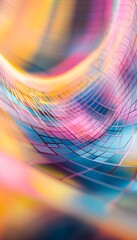 Poster - Abstract colorful grid pattern with blurred background creates depth