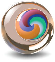 Wall Mural - Colorful Swirl in Glass Sphere