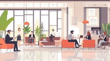Poster - Modern Office Meetings with Digital Tools and Casual Atmosphere