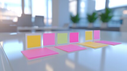 Poster - Modern Office Workspace with Soft Light and Visual Aids