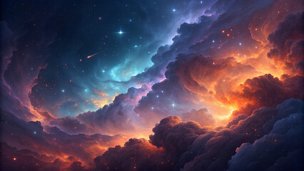 Wall Mural - swirling nebula galaxy space abstract background