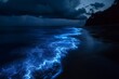 © Num - Captivating Bioluminescent Waves Illuminating the Mysterious Coastal Landscape at Night