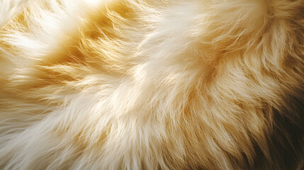 Wall Mural - fluffy fur in golden tones with delicate shadows adding depth