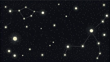Wall Mural - background with stars, vector pattern night sky filled with lots of stars. boho star universe backgr