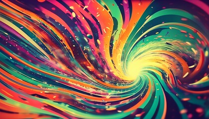 Poster - Vibrant color swirl art abstract digital artwork creative studio close-up visual expression