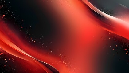 Poster - Dynamic red waves abstract art digital creation vivid environment modern aesthetic eye-catching concept