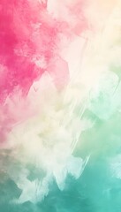 Poster - Abstract background with pink white green and teal brushstrokes