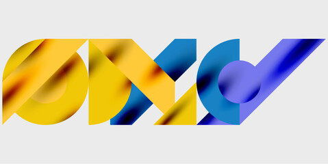 Poster - Modern abstract background featuring circles, lines, and triangles in a dynamic geometric composition. Perfect for stylish, tech, or creative-themed designs