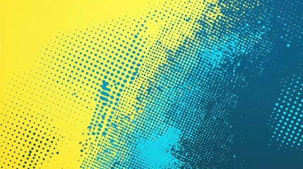 Poster - Colorful Abstract Background with Dots in Yellow and Blue Gradient