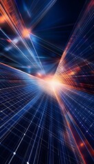 Poster - Abstract image of converging lines creating a perspective illusion