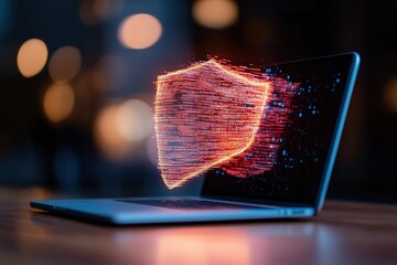 Leinwandbilder - Cybersecurity Revolution Holographic Digital Shield Transforming Tech Protection with Immersive AR Visualization for Next-Gen Business Resilience