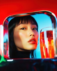 Aufkleber - Chromatic Fusion Y2K-Inspired Digital Wellness Aesthetic with Vibrant Retro-Tech Color Blocking for Gen Z Lifestyle Branding