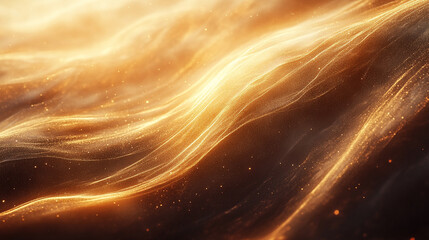 Poster - Warm rich abstract background in deep brown and gold gradients with grainy texture luxurious sophisticated modern bright daylight blurred plain empty space simple tone 4K design backdrop

