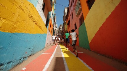 Aufkleber - Urban Color Dynamix Vibrant Street Culture Narrative - Gen Z Community Engagement in Transformative Tactical Urbanism and Creative Placemaking Experience