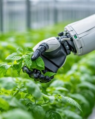 Aufkleber - Precision AgriTech Revolution Robotic Automation Transforming Sustainable Greenhouse Cultivation with Smart Sensory Plant Interaction and Next-Gen Precision Farming