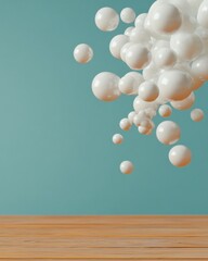 Aufkleber - Ethereal Molecular Immersive Scientific Visualization of Floating Spherical Particles in Minimalist Bio-Digital Space - Next-Gen Research Innovation