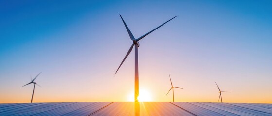 Poster - Next-Gen Clean Energy Landscape Expansive Solar and Wind Infrastructure Transforming Global Sustainability - Renewable Power Revolution at Dawn