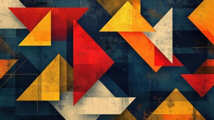 Poster - Abstract Colorful Geometric Shapes in Dynamic Pattern Design