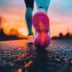 Poster - Sunrise Performance Next-Gen Fitness Journey - Vibrant Athletic Running Breakthrough for Wellness Optimization and Mental Resilience Storytelling