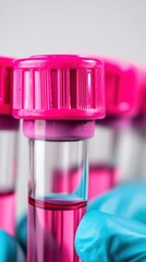 Leinwandbilder - Vibrant Biotech Innovation High-Performance Laboratory Diagnostics with Neon Color Psychology and Advanced Medical Research Precision