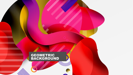 Aufkleber - Abstract background - Lines circles and liquid shapes