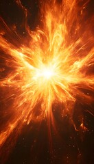 Poster - A brilliant fiery explosion radiates outward into the darkness of space