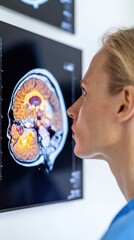 Fototapete - Neurotechnology Insights Advanced MRI Brain Mapping for Precision Medicine - Empowering Professional Healthcare Innovation and Diagnostic Precision