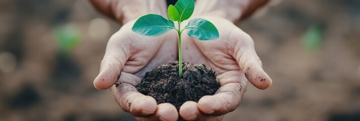 Aufkleber - Regenerative Future Climate-Conscious Hands Nurturing Green Growth - Eco-Innovative Sustainability Storytelling for Circular Economy Branding