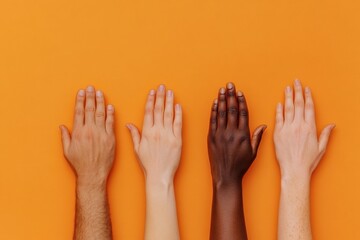 Poster - Inclusive Unity Diverse Hands Rising in Collaborative Empowerment - Multicultural Connection and Social Impact Visuals for Global Engagement