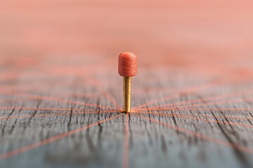 Aufkleber - Minimalist Leadership Visualization Strategic Network Mapping with Precision Screw Metaphor - Innovative Business Connectivity and Structural Design Insight