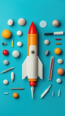 Poster - Minimal EdTech Innovation Rocket Learning Concept with Vibrant Pop Design - Creative Educational Storytelling for Digital Skill Acceleration