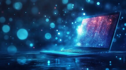 Poster - Abstract Online Service with Bright Lights and Design Elements