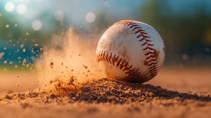 Poster - Dynamic Baseball Performance Imagery High-Impact Athletic Moment with Cinematic Dust Dynamics - Sports Marketing and Immersive Brand Storytelling