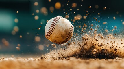 Poster - Cinematic Sports Performance High-Impact Baseball Dynamics with Explosive Dust Motion - Next-Gen Athletic Storytelling for Digital Marketing Campaigns