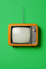Poster - Retro Tech Revival Vintage Orange Television Mockup for Nostalgic Media Design, Analog to Digital Storytelling Concept