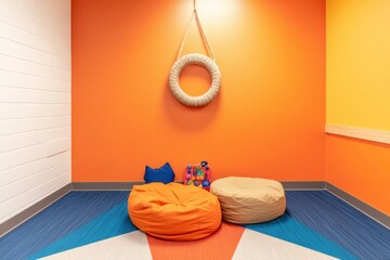 Aufkleber - Neurodivergent-Friendly Sensory Sanctuary Vibrant Inclusive Learning Space with Comfort Design for Therapeutic Education and Mindful Relaxation