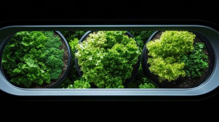 Poster - Solarpunk Urban Agriculture High-Tech Hydroponic Lettuce Cultivation in Sleek Smart Greenhouse Revealing Future of Sustainable Food Production