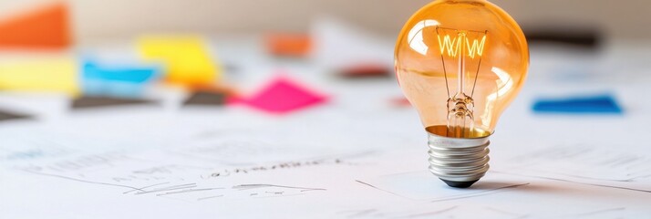Leinwandbilder - Illuminating Entrepreneurship Glowing Lightbulb Concept for Innovative Startup Strategy and Creative Business Ideation in Digital Transformation Era
