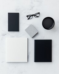 Aufkleber - Minimalist Monochrome Workspace Elegant Design Elements for Professional Branding and Creative Productivity in Modern Digital Environments