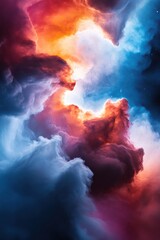 Poster - Immersive Cosmic Dreamscape Ethereal Nebula Visualization for AI-Powered Scientific Exploration and Digital Wellness Inspiration