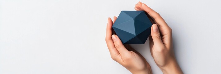 Aufkleber - Geometric Design Innovation Minimalist Blue Polygonal Object Showcasing Modern Tech Aesthetics and Creative Problem-Solving in Digital Era Branding